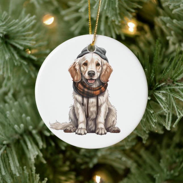 Personalised English Setter Dog Ceramic Tree Decoration (Tree)