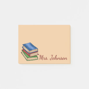 Personalised English Teacher Library Books School Post-it Notes