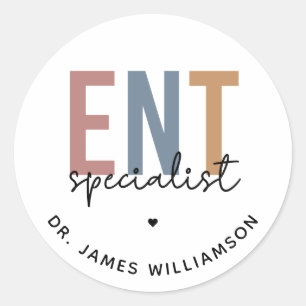 Personalised ENT Doctor ENT Specialist Classic Round Sticker