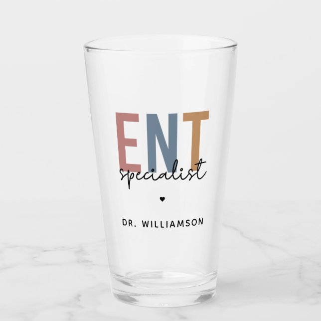 Personalised ENT Doctor ENT Specialist Glass (Front)
