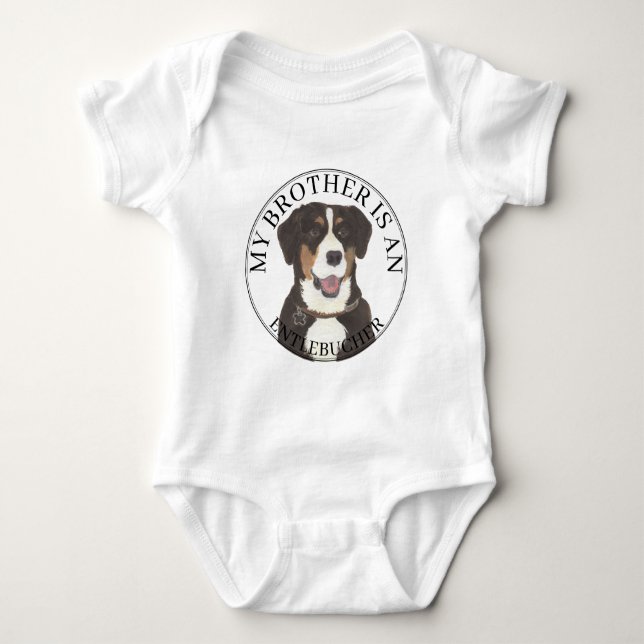 Personalised Entlebucher Mountain Dog  Baby Bodysuit (Front)