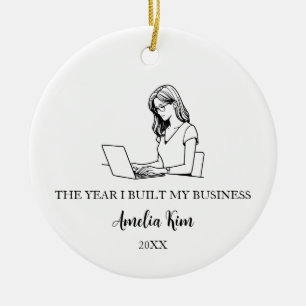 Personalised Entrepreneur Ornament, New Business Ceramic Tree Decoration