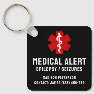 Personalised Epilepsy Emergency Essentials Key Ring