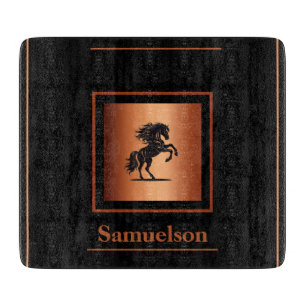 Personalised Equestrian Copper-Embellished Cutting Board