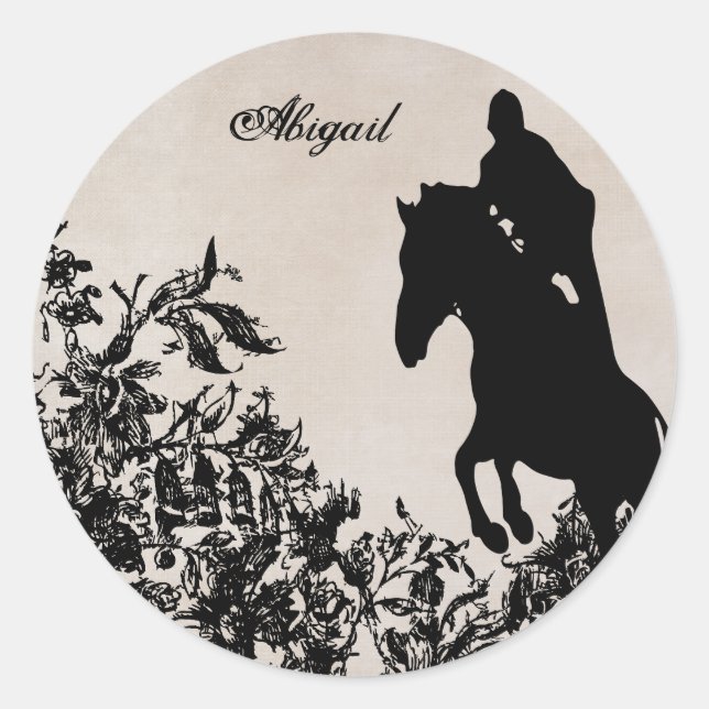Personalised Equestrian Horse Jumping Sticker (Front)