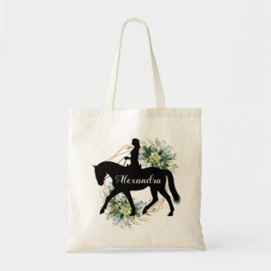 Personalised Equestrian Horse Riding Custom Name Tote Bag