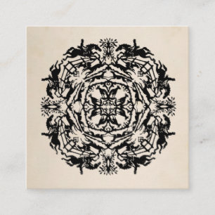 Personalised Equestrian Kaleidoscope Square Business Card