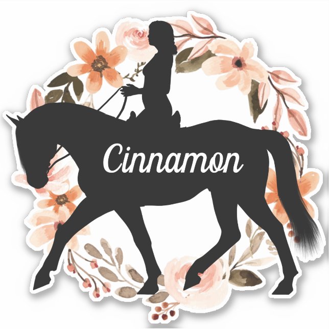 Personalised Equestrian Name Horse silhouette  Sti (Front)