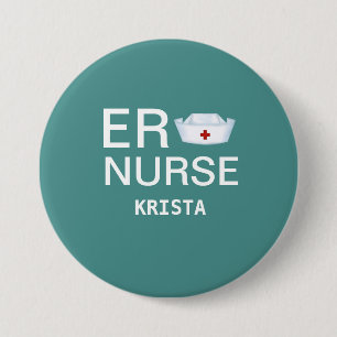 Personalised ER Nurse 7.5 Cm Round Badge