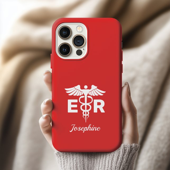 Personalised ER Nurse Phone Case, ER Birthday Gift iPhone Case (medical healthcare worker gift, personalized nurse appreciation case, nurse school graduation gift,)