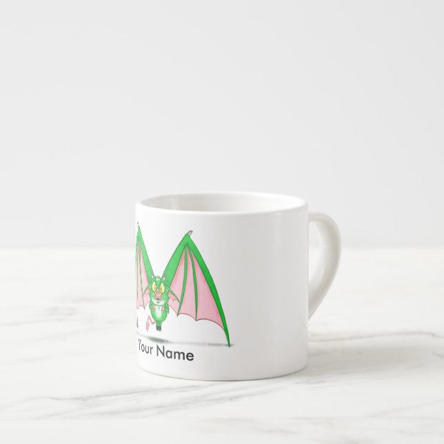 Personalised espresso mug with "M" Monster (Front Right)