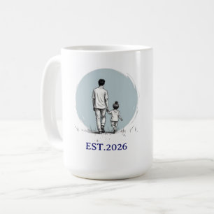 Personalised EST Year Father & Daughter Minimalist Coffee Mug