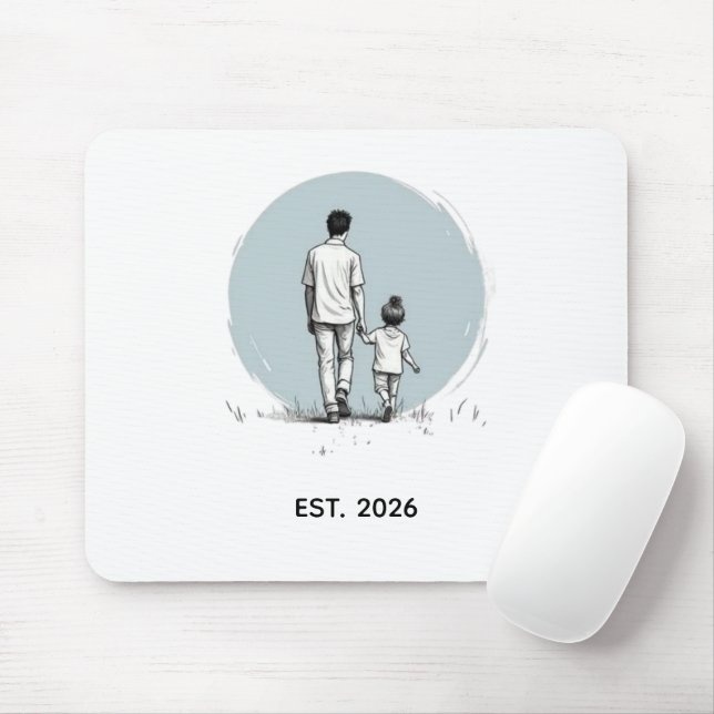 Personalised EST Year Father & Daughter Minimalist Mouse Pad (With Mouse)