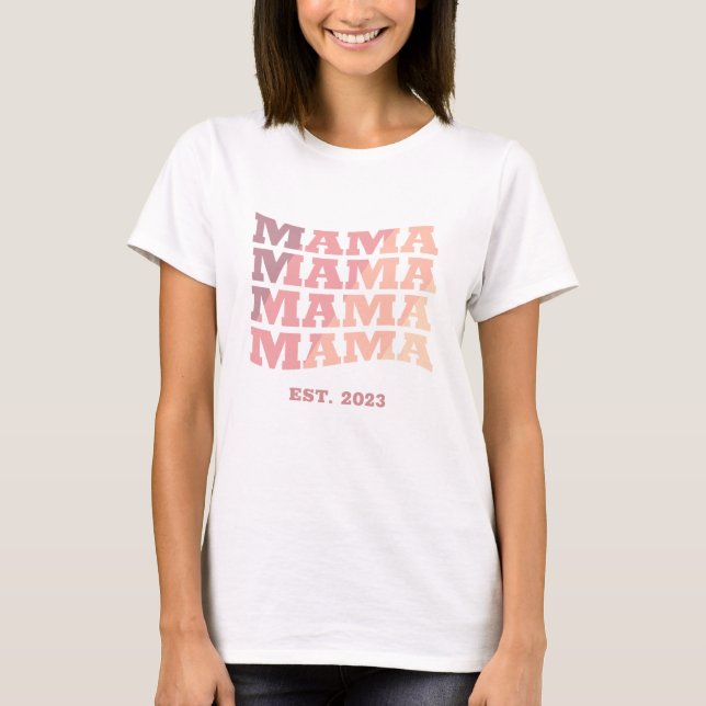 Personalised established Mama T-Shirt (Front)
