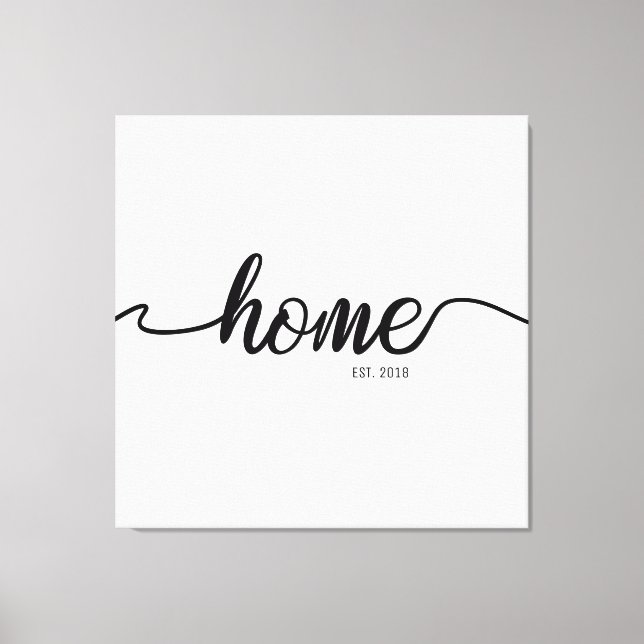 Personalised Established Year | Home Canvas Print (Front)