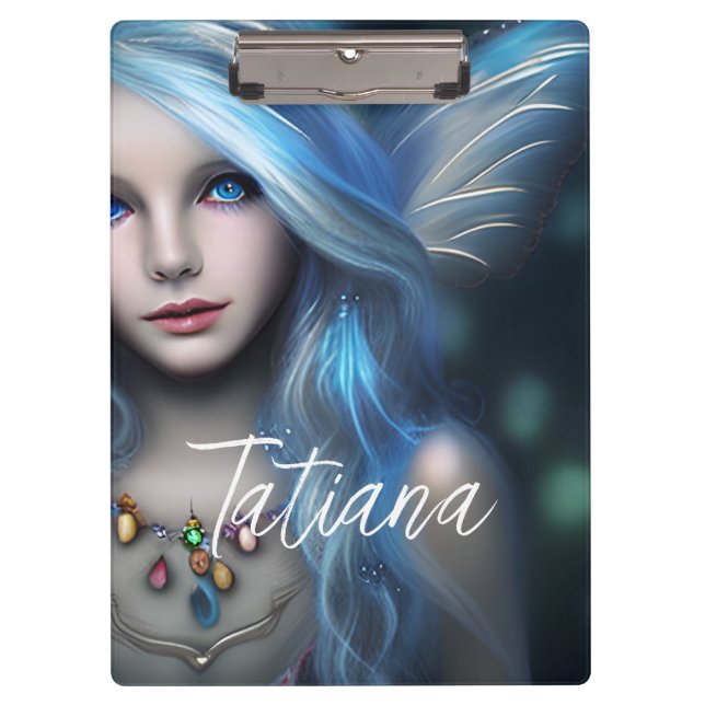 Personalised Ethereal Mystical Blue Fairy Clipboard (Front)