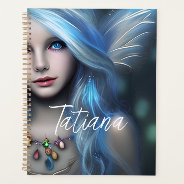 Personalised Ethereal Mystical Blue Fairy Planner (Front)