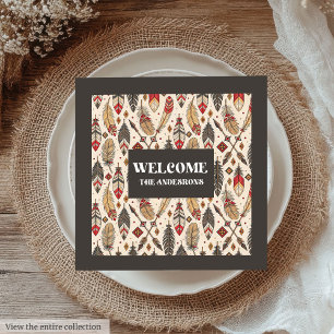 Personalised Ethnic Napkins Classic Boho Style