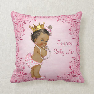 Personalised Ethnic Princess Glamourous Pink Cushion