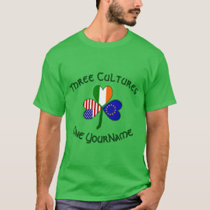 Personalised EU Ireland USA Shamrock Men's T-Shirt