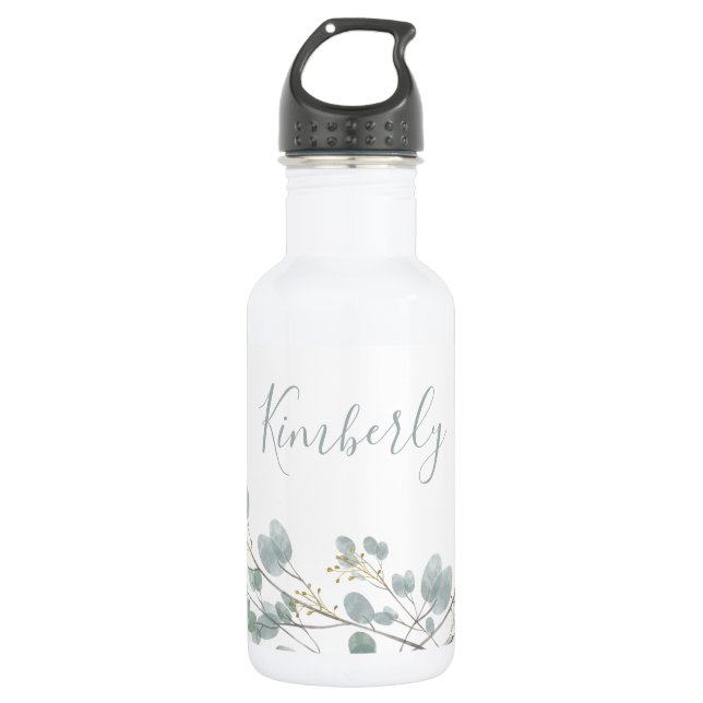 Personalised Eucalyptus 532 Ml Water Bottle (Front)