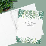 Personalised Eucalyptus Greenery Planner<br><div class="desc">This Planner is decorated with watercolor eucalyptus and foliage in shades of green.
Easily customisable. 
Use the Design Tool option to change the text size,  style,  and colour. 
Because we create our artwork you won't find this exact image from other designers. 
Original Watercolor © Michele Davies.</div>