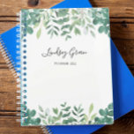 Personalised Eucalyptus Greenery  Planner<br><div class="desc">This Planner is decorated with watercolor eucalyptus and foliage in shades of green.
Customise it with your name and year. 
Because we create our own artwork you won't find this exact image from other designers.
Original Watercolor © Michele Davies.</div>