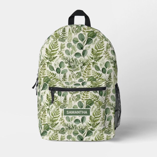 Personalised Eucalyptus Greenery Printed Backpack (Front)