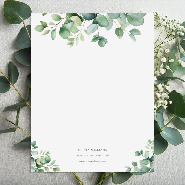 Personalised Eucalyptus Greenery Stationery Paper (Creator Uploaded)