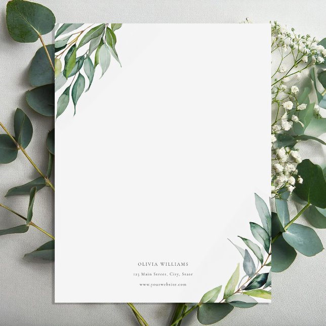 Personalised Eucalyptus Greenery Stationery Paper (Creator Uploaded)