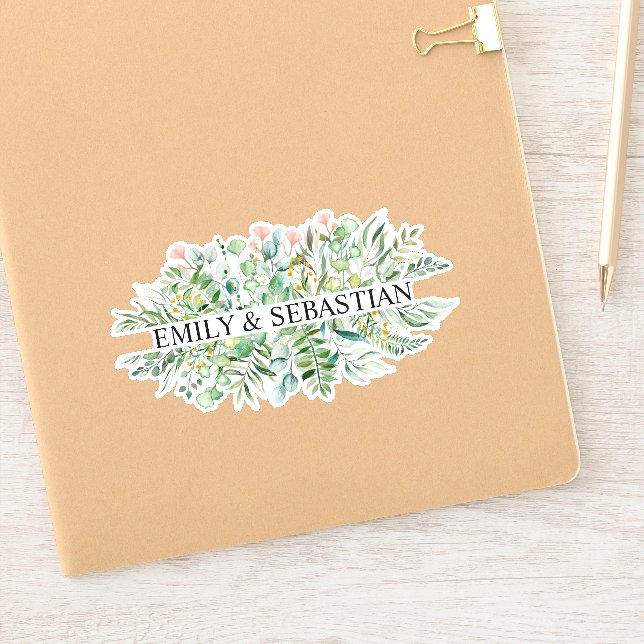 Personalised Eucalyptus Leafs Sticker (Notebook)