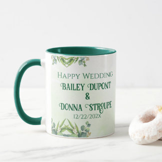 Personalised Eucalyptus Wedding Anniversary Gift Mug
