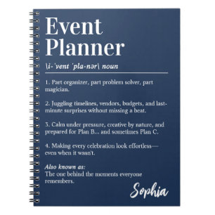 Personalised Event Planner Dictionary Definition Notebook
