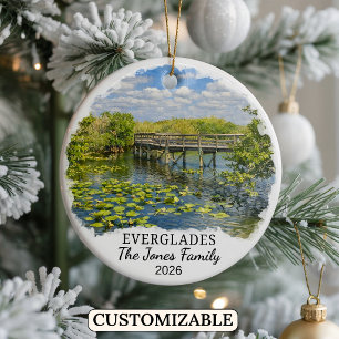 Personalised Everglades National Park, Florida Ceramic Tree Decoration