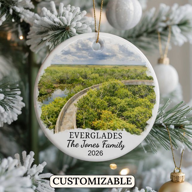 Personalised Everglades National Park, Florida Ceramic Tree Decoration (Creator Uploaded)