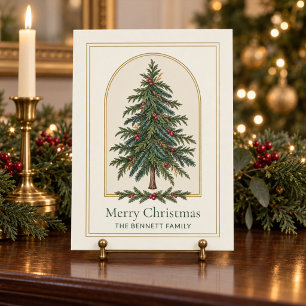 Personalised Evergreen Family Christmas Card