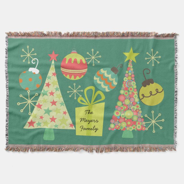 Personalised Everything Christmas Holiday Throw Blanket (Front)