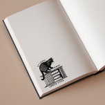 Personalised Ex Libris, Vintage Cat Book  Rubber Stamp<br><div class="desc">This "Ex Libris" rubber stamp features a vintage cat on top of book shelf with a custom name.</div>