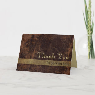 Personalised Executive Brown/Gold Thank You Cards