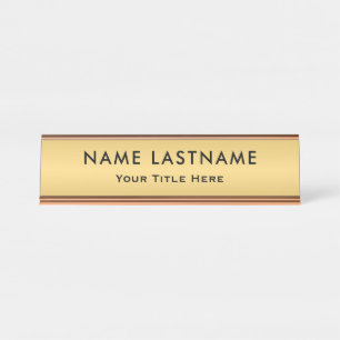 Personalised Executive Office Custom Gold Desk Name Plate