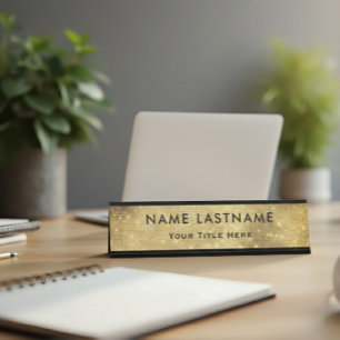 Personalised Executive Office Custom Gold Desk Name Plate