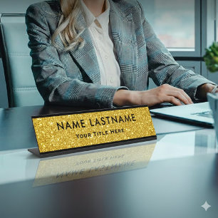 Personalised Executive Office Custom Gold Desk Name Plate