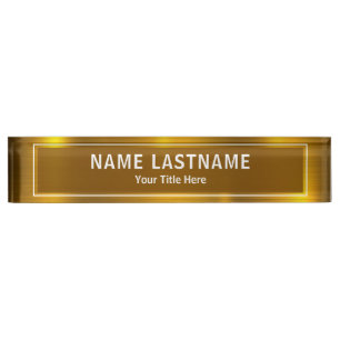 Personalised Executive Office Custom Gold Nameplate
