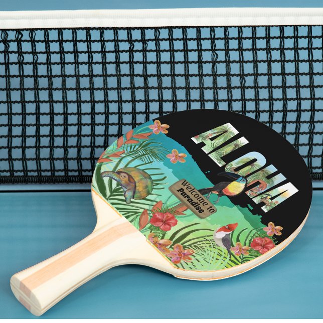 Personalised exotic Aloha Tropical Paradise  Ping Pong Paddle (Personalized exotic Aloha Tropical Paradise Ping Pong Paddle)