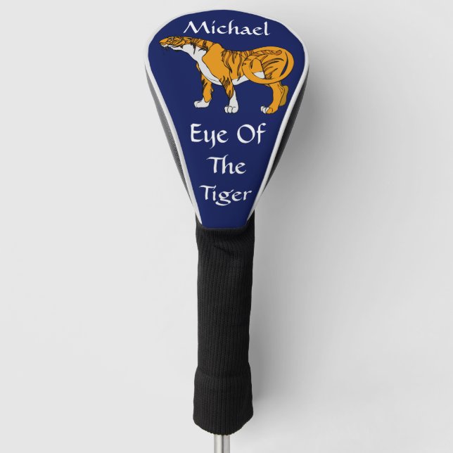 Personalised "Eye of The Tiger" Golf Head Cover (Front)