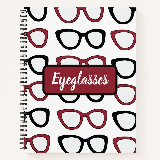 Personalised Eyeglasses Spectacles Optician  Notebook (Front)