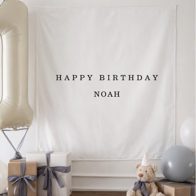 Personalised Fabric Birthday Banner Minimal Tapestry (Creator Uploaded)