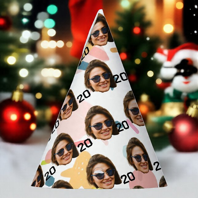 Personalised Face 20th 30th 40th 50th Birthday Party Hat (Creator Uploaded)