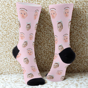 Personalised Face 2 Photos, Custom Face, Dad Mum  Socks