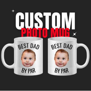 Personalised Face Best Dad By Par Custom Dad  Coffee Mug